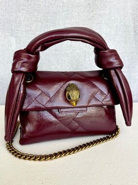 KURT  GEIGER MINI Kensington Knotted Crackled Patent Leather crossbody bag